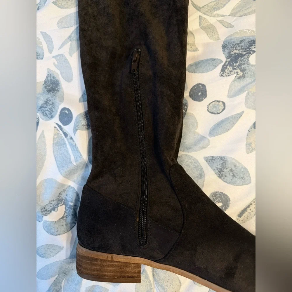 Mi.iM Chocolate Brown Over-the-Knee Boots with Wooden Heel